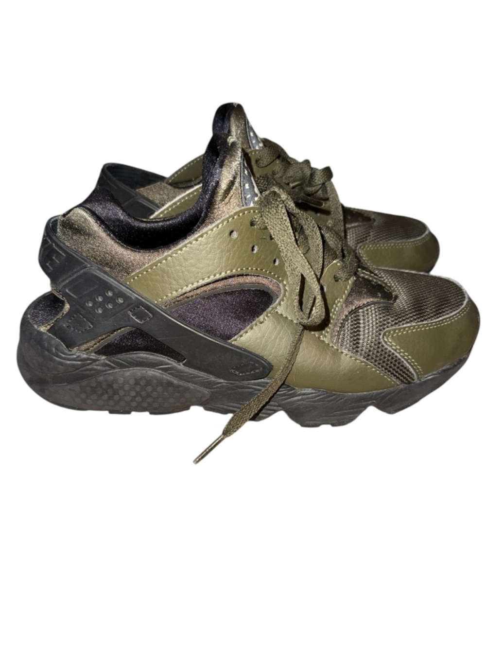 Nike Olive Green and Black Athletic Sneakers